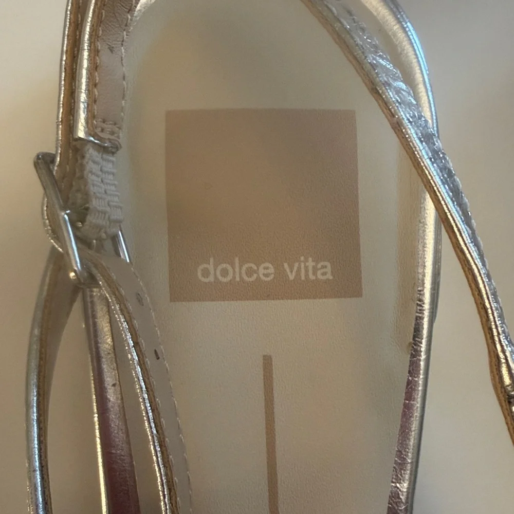 Dolce Vita Metallic Silver Slingback Flats - Picture 2 of 6